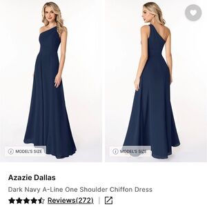 Azazie One Shoulder Dark Navy Dress
